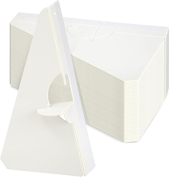 Bright Creations Cardboard Easel Backs - 7 In, White, 50 Pack - Paper Easels for Display of Photos, Artwork & Signs