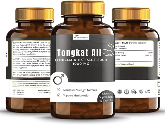Tongkat Ali Longjack Extract 200:1 - Natural Energy Booster - 1000MG - (90 Capsules)