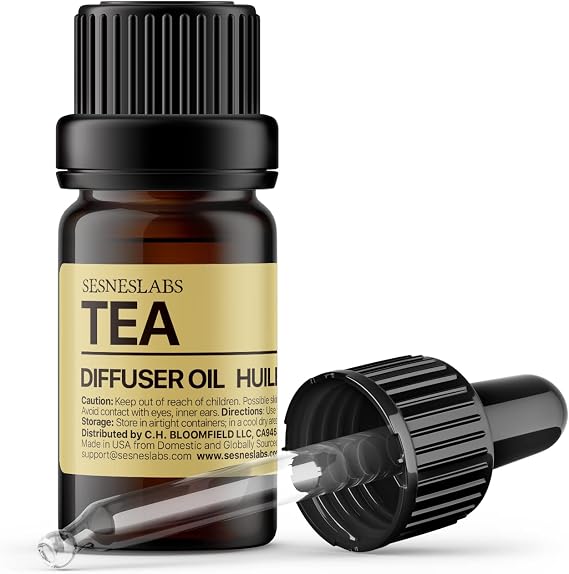 Tea Diffuser Oil, Niche Scent, Luxury Green Tea, Petitgrain, Black Currant, Bergamot, Neroli, Sandalwood, Musk Essential Oils Blend for Ultrasonic Diffuser Scent Projects(.33 oz/10 ml)