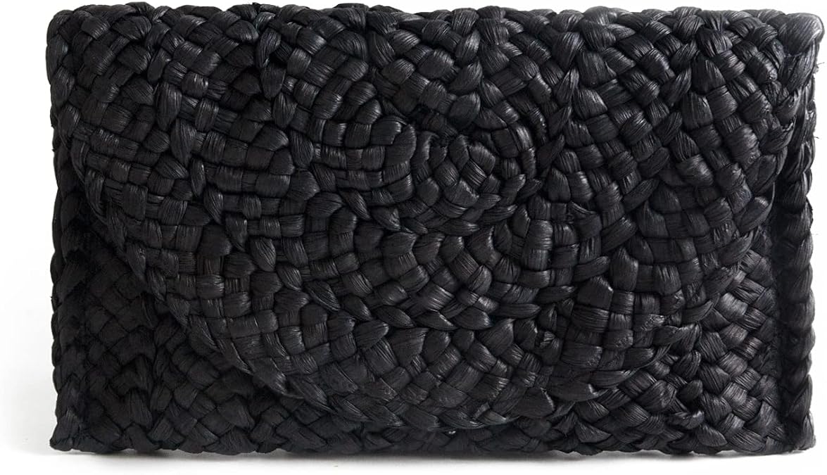 Women Straw Clutch Purse Handbag Straw Shoulder Bag Summer Beach Bag Woven Bag Envelope Purse Wallet