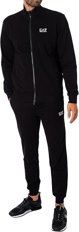 EA7 Men's Chest Logo Zip Tracksuit, Black