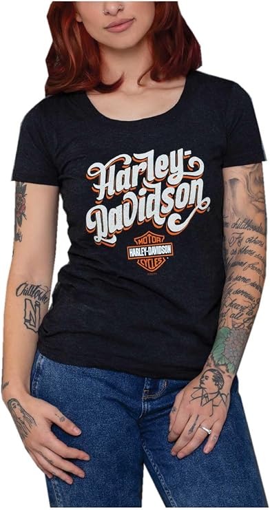Harley-Davidson Women's Arcane Short Sleeve Scoop Neck T-Shirt - Black
