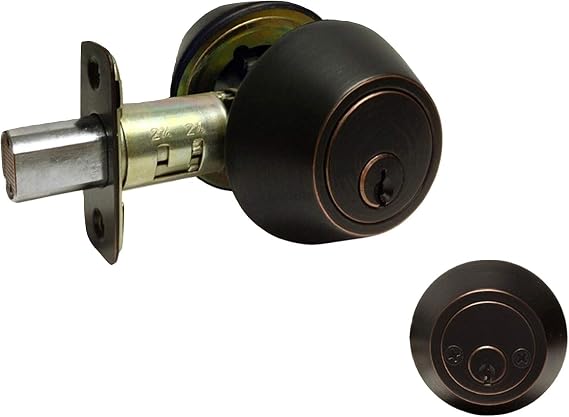 eBuilderDirect Dark Oil Rubbed Bronze Lock Door Lever Handle Entry/Privacy/Passage/Dummy/Deadbolt/Handleset 838DBR (Deadbolt with Double Cylinder Keyed Alike)