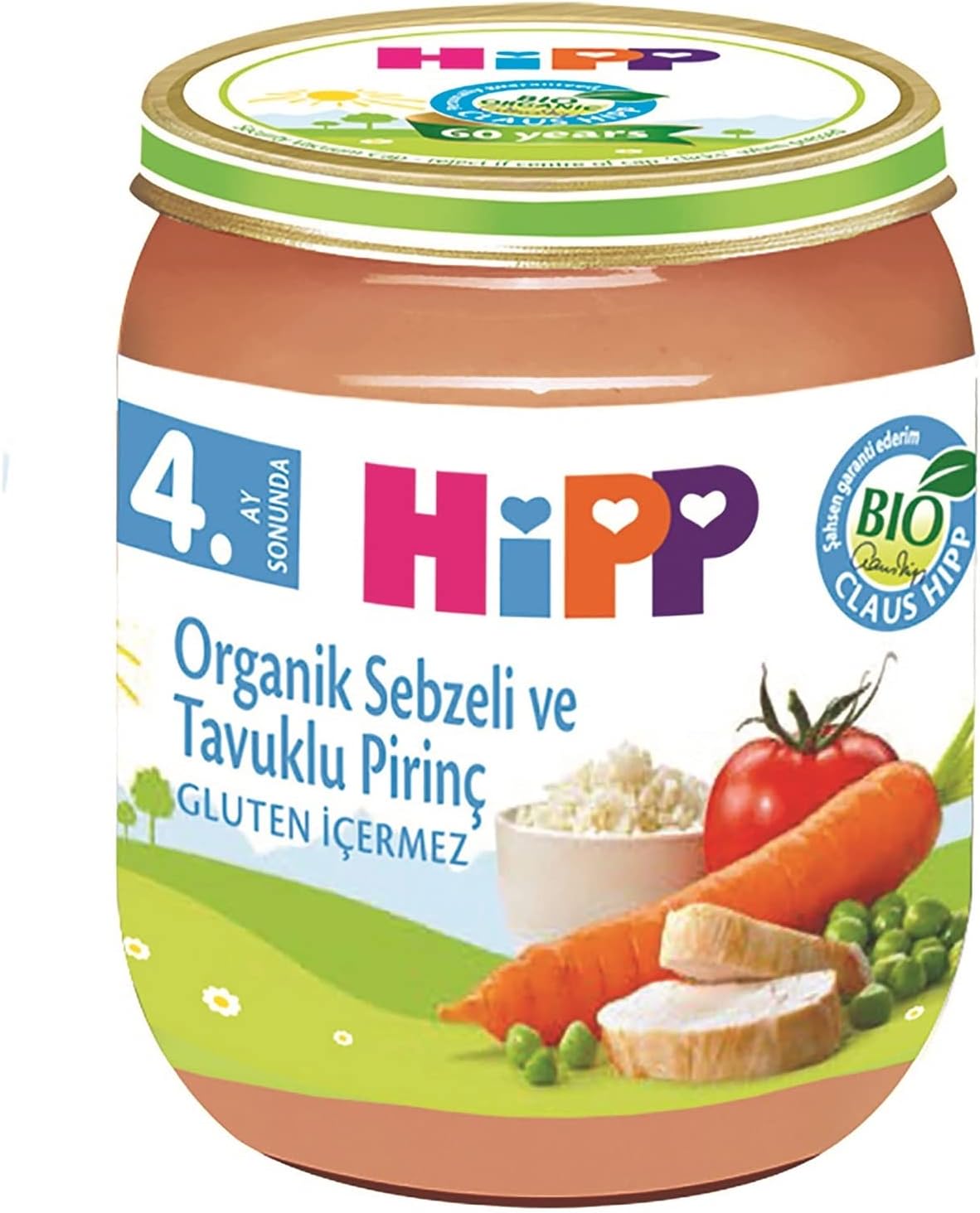 HiPP Organik Sebzeli ve Tavuklu Kremalı Pirinç 125 gr