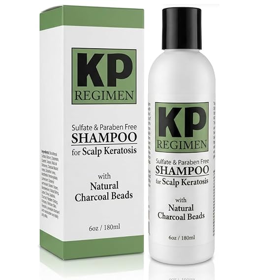 KP Regimen Keratosis Pilaris Shampoo With Charcoal Beads and Tea Tree Oil For Soothing and Healing Itchy, Keratosis Prone Scalp - 6.0 OZ