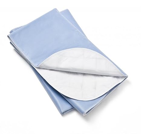 WMP Quality Reusable Incontinence Bed Pads - 34"x36" Commercial Strength - Large and Washable Bed Underpads for Mattress Protection - 1 Pack - Blue