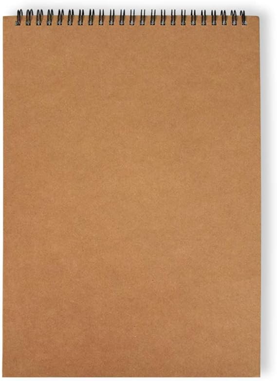 KXF A4 Spiral Sketchbook Blank 60 Pages Artist Sketch Pad with Hardback Cover 170gsm Art Drawing Book
