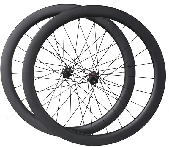 Carbon Wheelset 700C Disc Brake Road Bike Wheelset 46/50/58mm Ultralight Bike Rim Through Axle Hub Front 24H Rear 24H Sealed Bearing 50mm