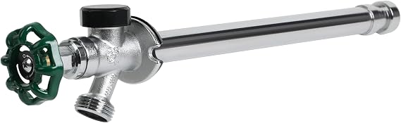 STYDDI 1/2 Inch Push-to-Connect x 3/4 Inch MHT Brass Anti-Siphon Frost Free Sillcock Valve, Outdoor Faucet Competialbe with 1/2-Inch Copper, PEX, CPVC Pipe, 8-Inch Long