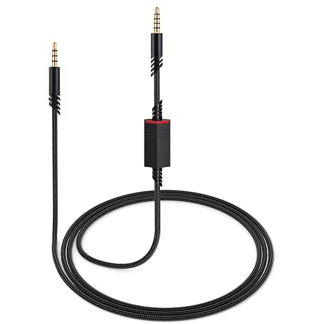 A40 Cord for Astro A10 A40 TR Headsets with Inline Mic Mute Switch, Black | Detachable 3.5mm(1/8") Audio Cable, Braided Nylon, 6ft Long