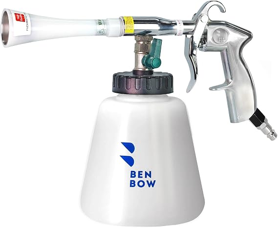 BenBow Classic Compressed Air Cleaning Gun – effectively removes dirt during car interior cleaning – with a 1-liter container for cleaning agents