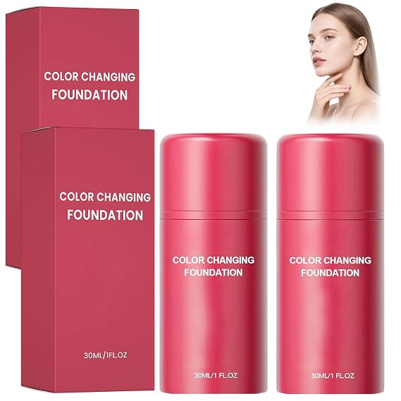 Color Changing Foundation for Women, 2 Pack