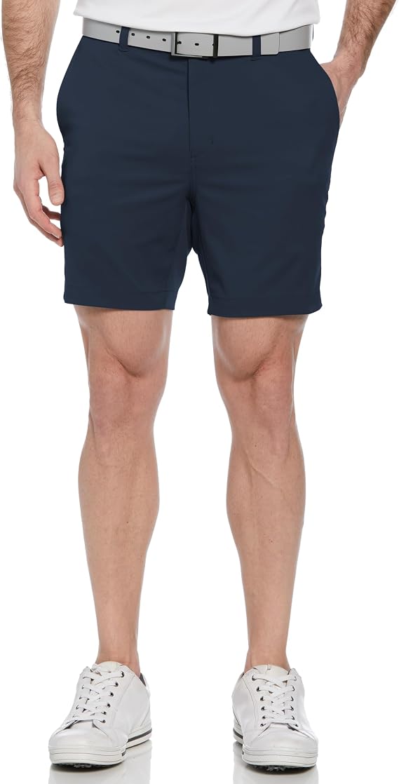PGA Tour Men's 7 Flat Front Performance Stretch Golf Shorts with Active Waistband