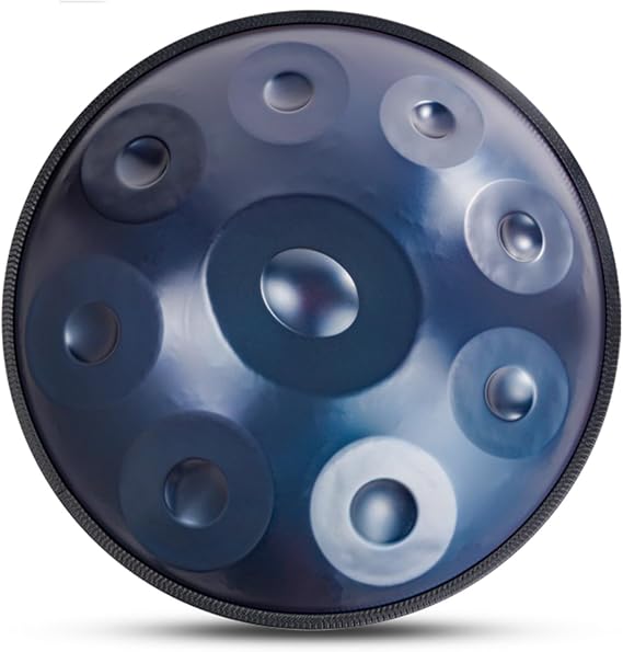 ORANGES Handpan Drum Instrument for Adults D-Key 440hz Steel Handpan Durable 10/12 Notes 22inch Blue handpan with Hand Drum Stand for Yoga Gift Entertainment (Color : Blue, Size : 9 Notes)