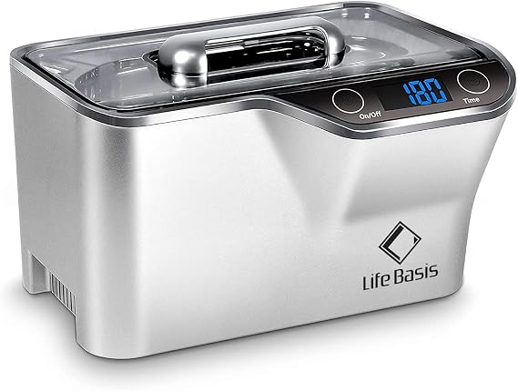 LifeBasis Professional Ultrasonic Jewelry Cleaner 600ml (20 oz), Silver