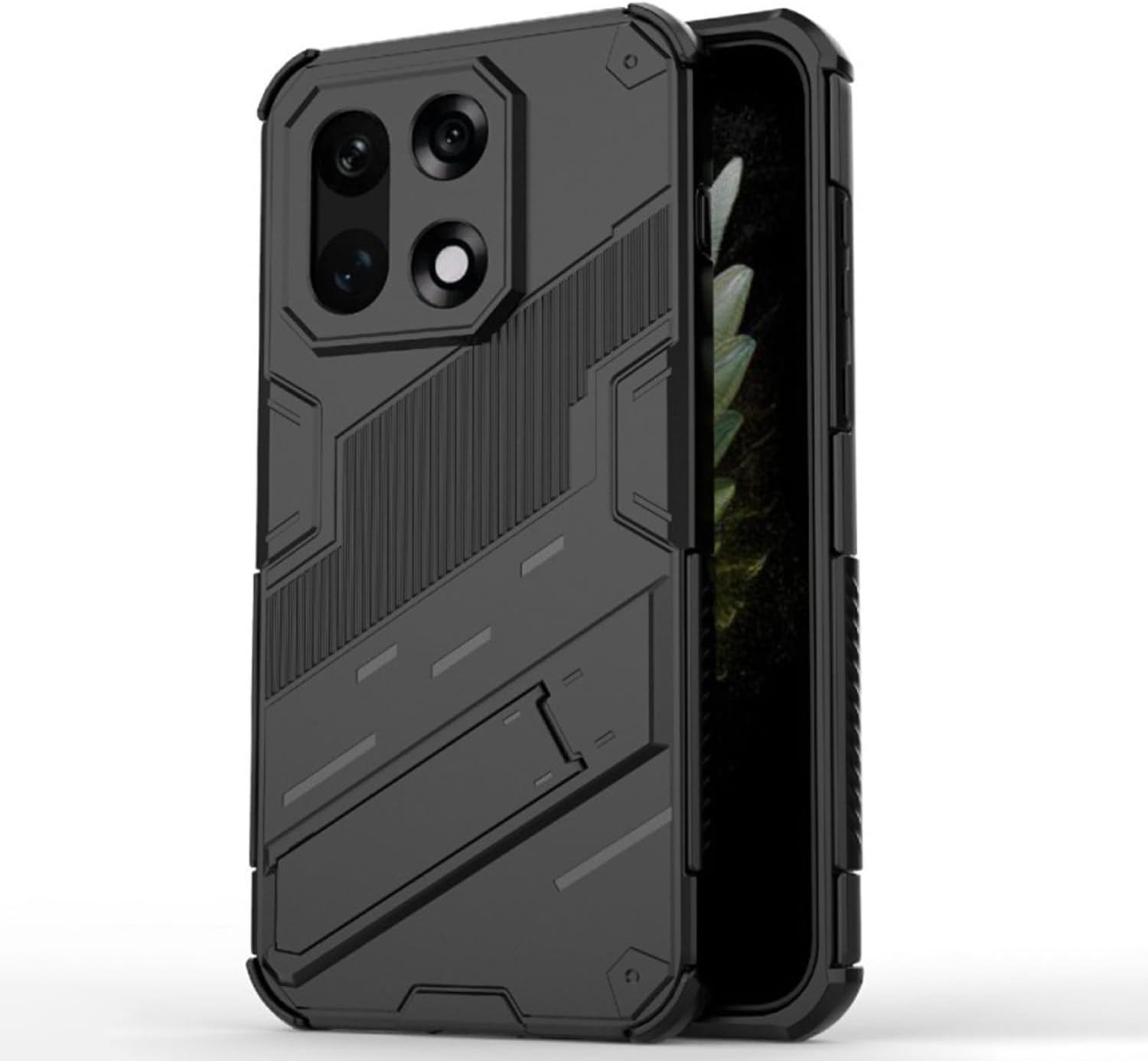 Microcase OnePlus 15 Matrix Serisi Armor Standlı Perfect Koruma Kılıf - Siyah AL3416