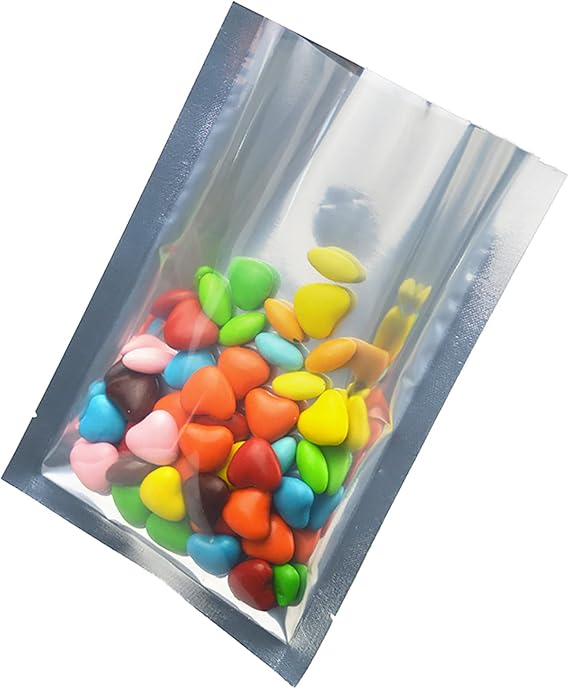 PABCK Clear Front Mylar Heat Seal Pouch Foil Bags 100 Pack 3.1x4.7 inch