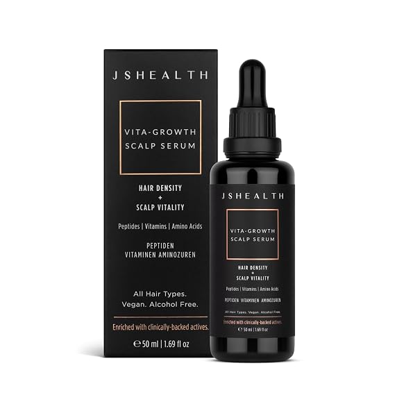 JSHealth Peptide Hair Growth Scalp Serum for Women. 7 Clinically Studied Actives with Capixyl, Capilia Longa, Baicapil. Supports Hair Retention and Density. Vegan, Oil-Free (1.69 fl oz)