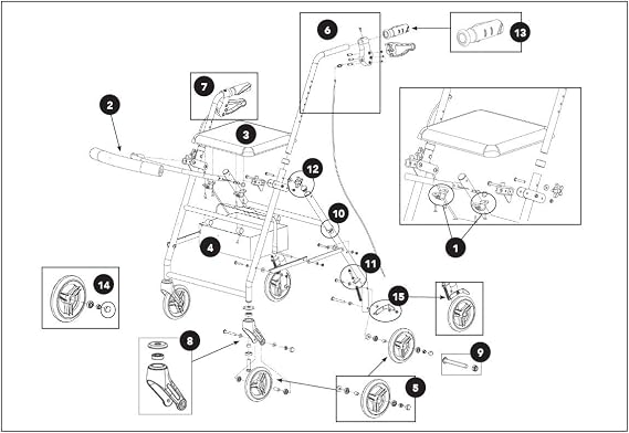 #3 - Seat for ProBasics 8" Alum HD Rollator Model RLAB8