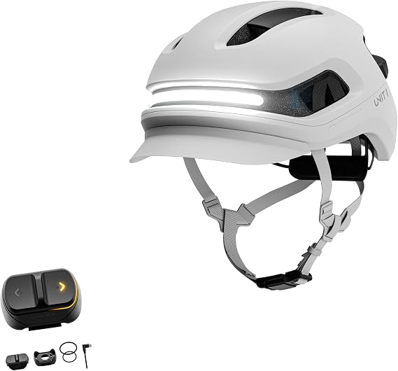 UNIT 1 Aura Smart Bike Helmet (Medium) Bundle with Wireless Handlebar Remote | MIPS + NTA-8776 E-Bike Certified | Integrated Turn Signals & Brake Light | Crash Detection | USB-C Rechargeable