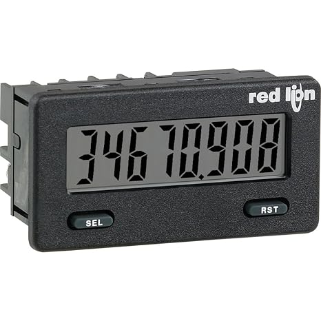 Red Lion CUB5 Electronic Dual Counter and Rate Indicator with Backlight, 8 Digit LCD Display, 20 KHz