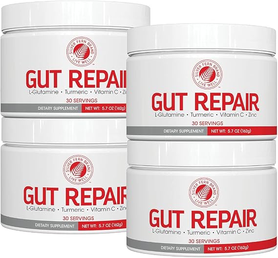 Silver Fern Gut Repair - Digestive Health Supplement Powder | L-Glutamine, Curcumin, Zinc, Ascorbic Acid Blend