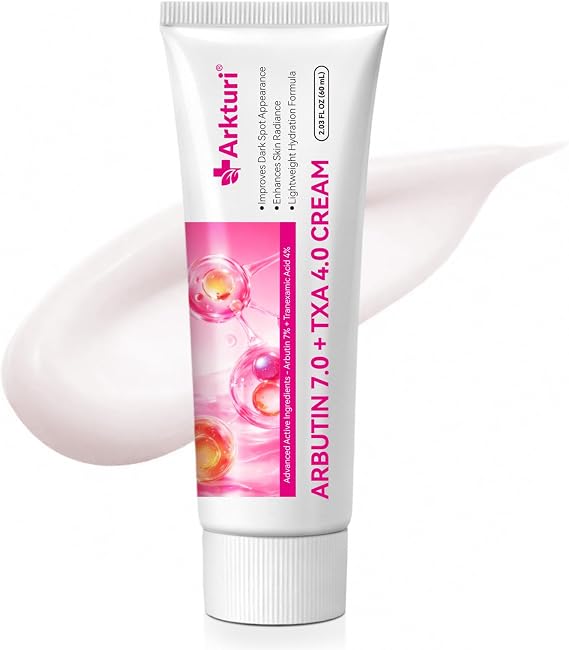 Arbutin 7.0 txa 4.0 Cream Original, 70,000ppm Arbutin, 40,000ppm TXA, Niacinamide, Glutathione, Dark Spots, Freckle, Blemishes, Pigmentation, Improves Dark Spot Appearance,60ml (1PC)