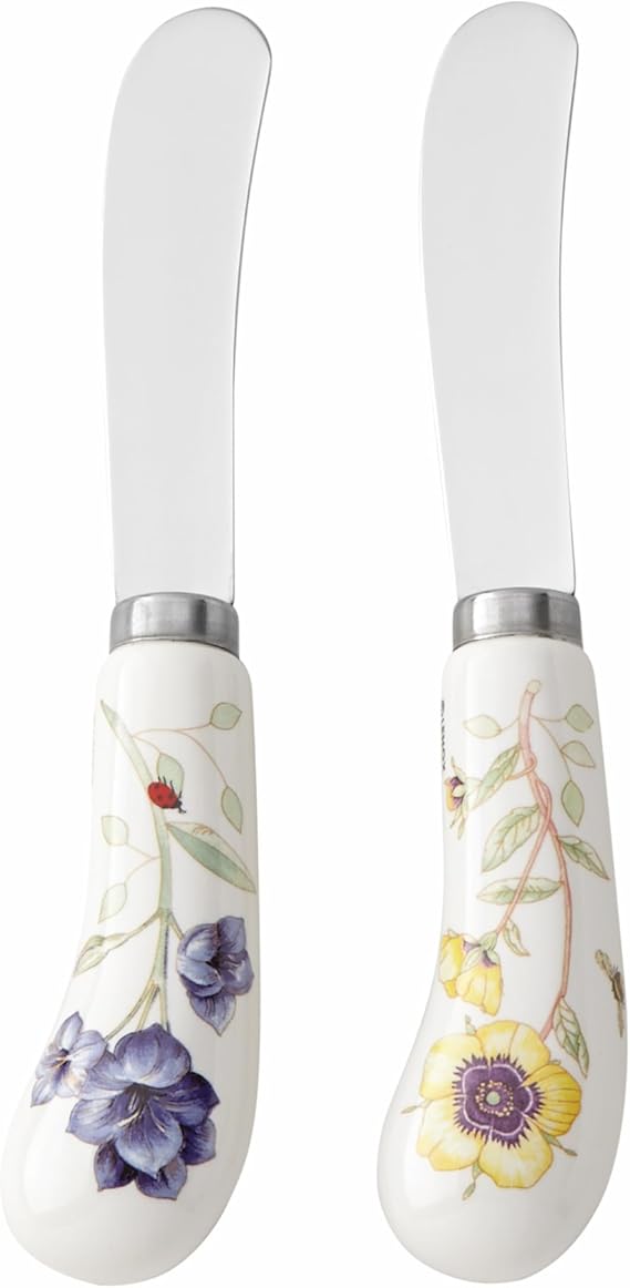 Lenox Butterfly Meadow Porcelain Handle Cheese Spreader Set, 2-Piece