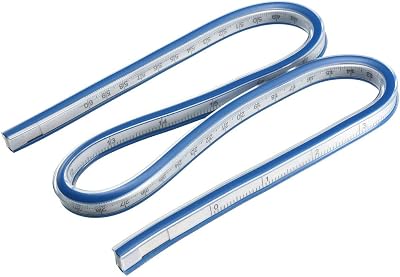 uxcell Flexible Ruler 24 Inch 60cm Curve Ruler for Engineering Drawing, Design Graphics, Garment Design