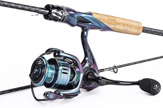 Souagyilang Spinning Fishing Rod Reel Combos,2-Section 5.9Ft Light Weight Spinner Rod with Powerful Fishing Gear for Freshwater Present for Anglers