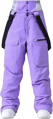 GS SNOWING Women Baggy Ski Pants Men Snow Bibs Snowboard Overall Insulated Windproof Waterproof for Winter Outdoor Sports