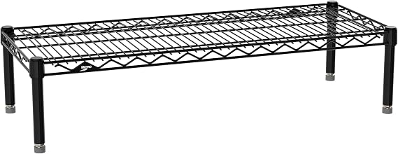 METRO Super Erecta Countertop Wire Shelf Organizer Heavy-Duty One-Shelf Countertop Storage Rack with Rubber Feet, 250lbs. Cap. Kitchen, Home, Office Storage Organizer 14W x 36L x 7H - Black