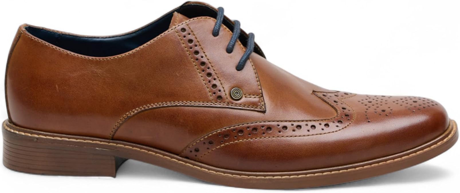 Andy Men's Tan Leather Wingtip Oxford Brogue Wedding Office Dress Shoes