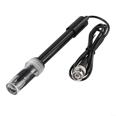 Industrial pH Probe for Scientific Research - High Sensitivity 0-14 pH Electrode with BNC Connector, 100cm Cable, Compatible with pH Meters &