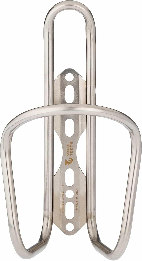 Wolf Tooth Morse Cage Titanium | Titanium Morse Bottle Cage - Adjustable, Durable, for Modern Bikes