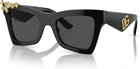 Dolce & Gabbana DG4434-501/87 Sunglasses Black w/Dark Grey 51mm