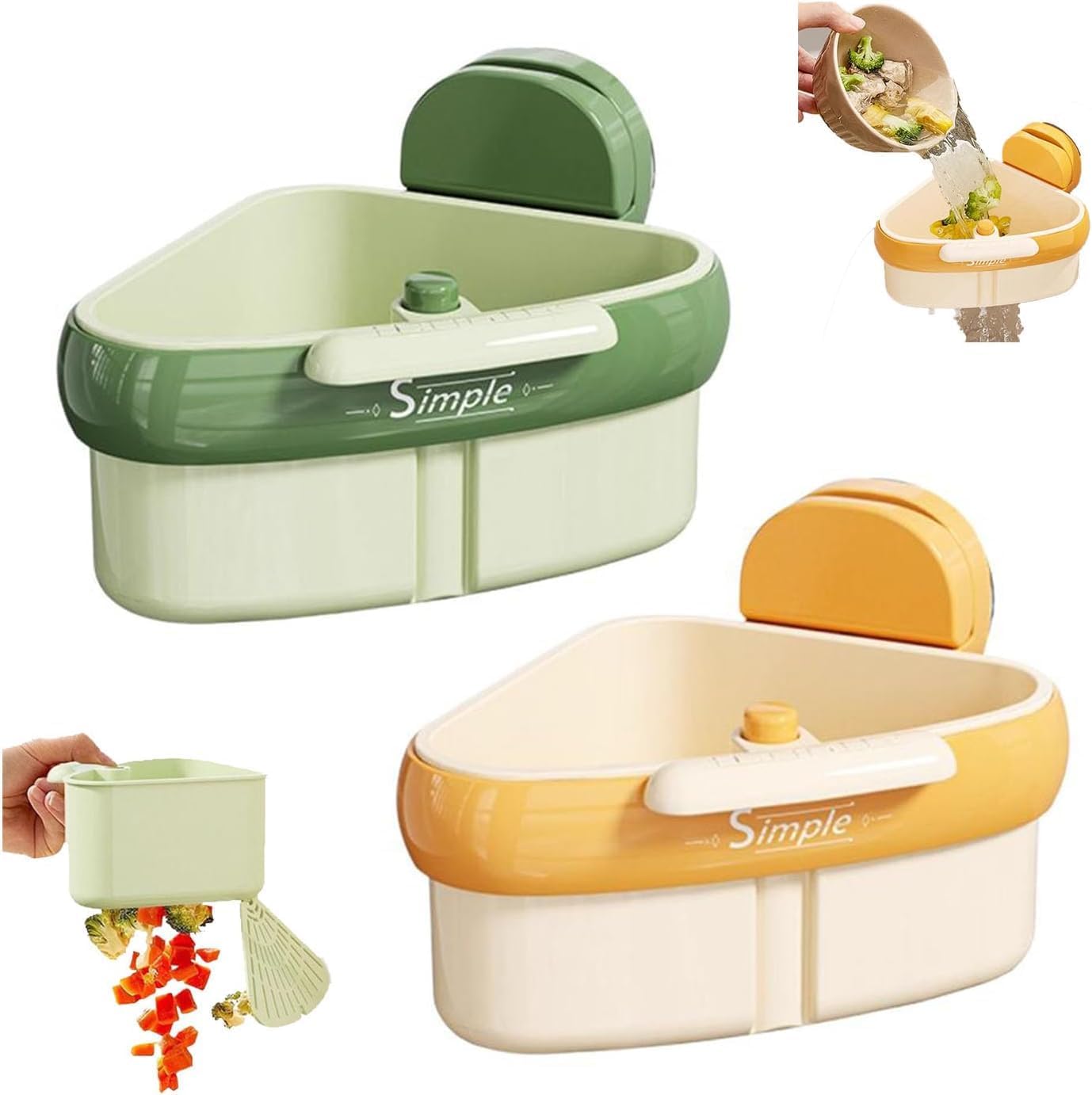 Suction Cup Sink Corner Rack 2026,Upgrade Corner Sink Strainer Basket,Cappuccino, Hot Chocolate