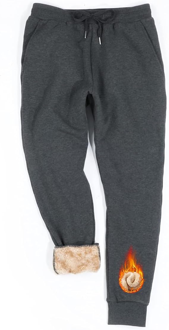 Inno Men's Warm Sherpa Fleece Lined Joggers Thermal Sweatpants