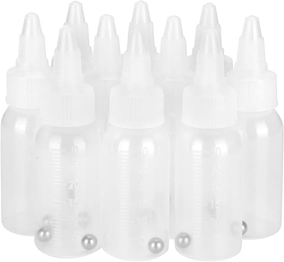 10Pcs Empty Airbrush Bottles, 30ml Paint Storage Bottles Replacement Jars with Scale