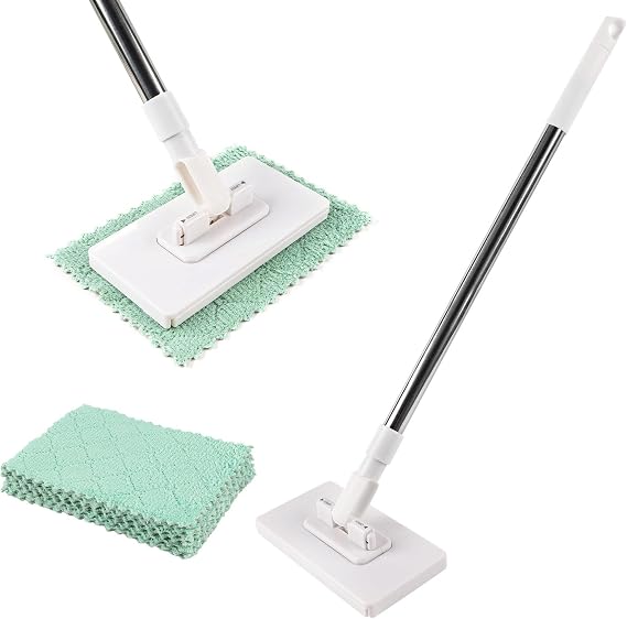 Automatic Cloth Changing Mini Mop with 10Cloths, Snap Grip