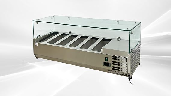 Commercial Refrigerated Sandwich Prep Table, ETL Condiment Station, Display, 48" W 1.5 Gallons 33F~41F