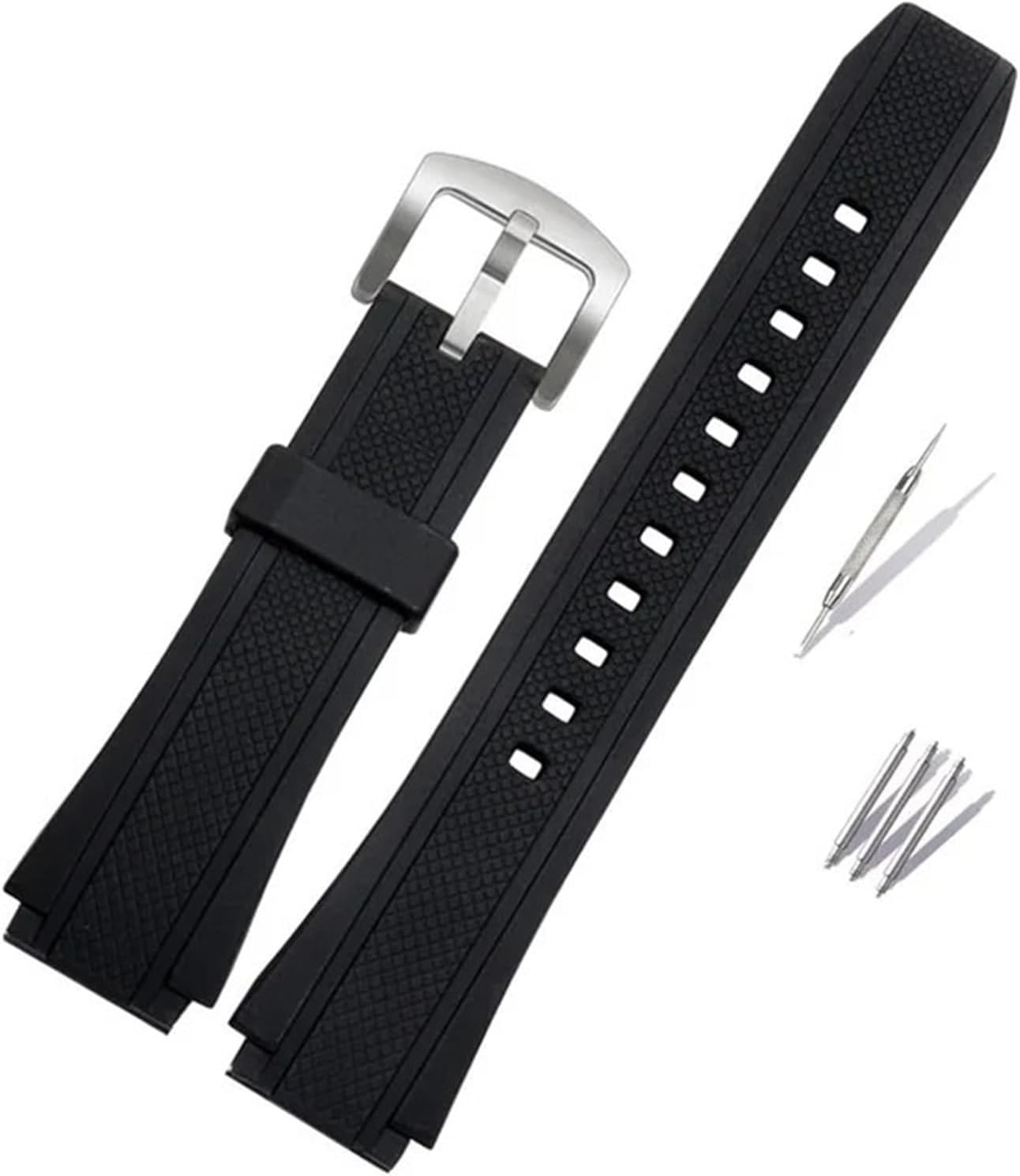 Black Silicone Rubber Sports Watch Strap For Edifice EF-552 Watchbands EF-552D-1A Mens Bracelet Stainless Buckle 25  20mm