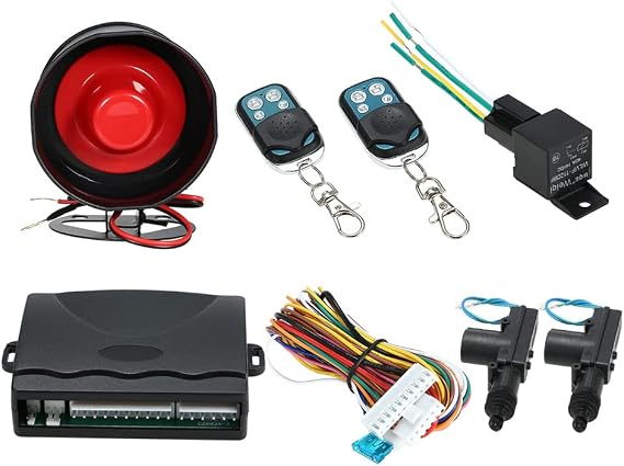 Alarm Car System, NEW CAR ALARM + 2 DOOR REMOTE CENTRAL LOCKING KIT WITH SHOCK SENSOR,IMMOBILISER