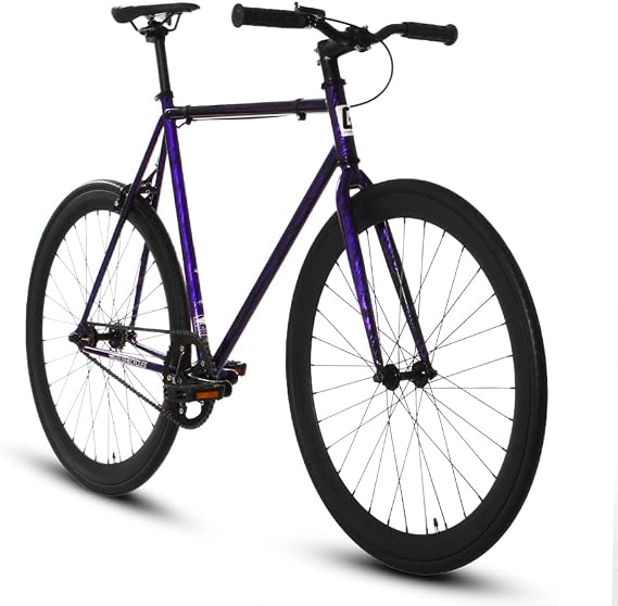 Golden Cycles Fixed Gear Single Speed Bike - Perfect Urban Commuter Bike with Front Brake and Rear Brake - Perfect for Teens and Adults - Bicycles Available in Various Sizes