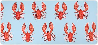 Red Cute Lobster Desk Pad Mouse Pads Protector with Anti-Slip Rubber Base for Home and Office E-Sports Room 40x90cm