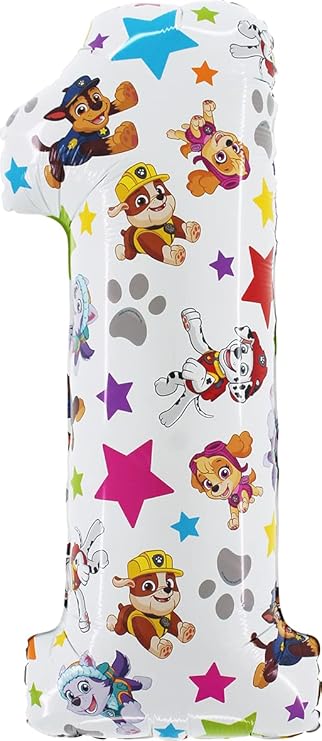 Toyland 26 Inch Paw Patrol Number Foil Balloon - Kids Party Balloons - Number 1-6 Available (NUMBER 1)