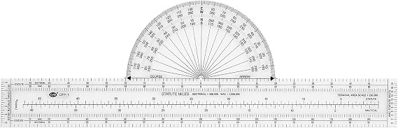 CYA 13.25" Fixed Aviation Plotter - Lexan White Background Navigation