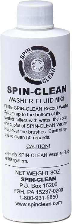 Spin-Clean Record Washer Fluid 8oz. | Alcohol-Free Record Cleaner Solution | Vinyl Record Cleaner Fluid