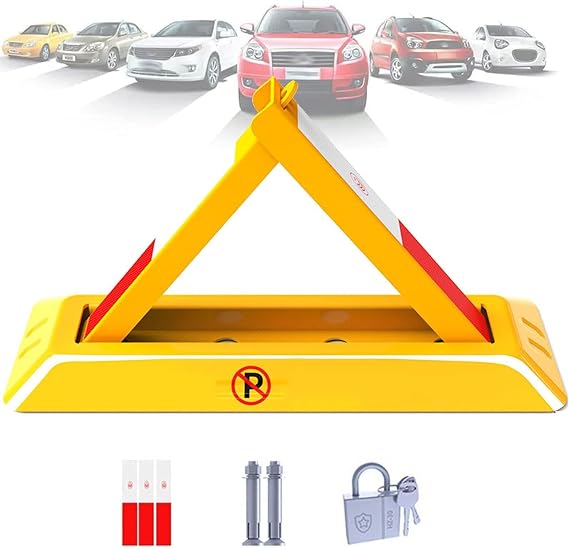 Car Park Security Folding Parking Lock, Folding Parking Barrier, Manual Parking Space Lock with Keys for Garage, Street, Private Space,48CM