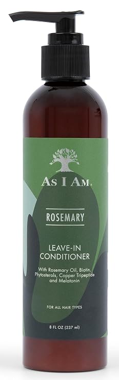 As I Am Rosemary Leave-In Conditioner 8 Fl Oz (237 ml) - with Biotin & Saw Palmetto